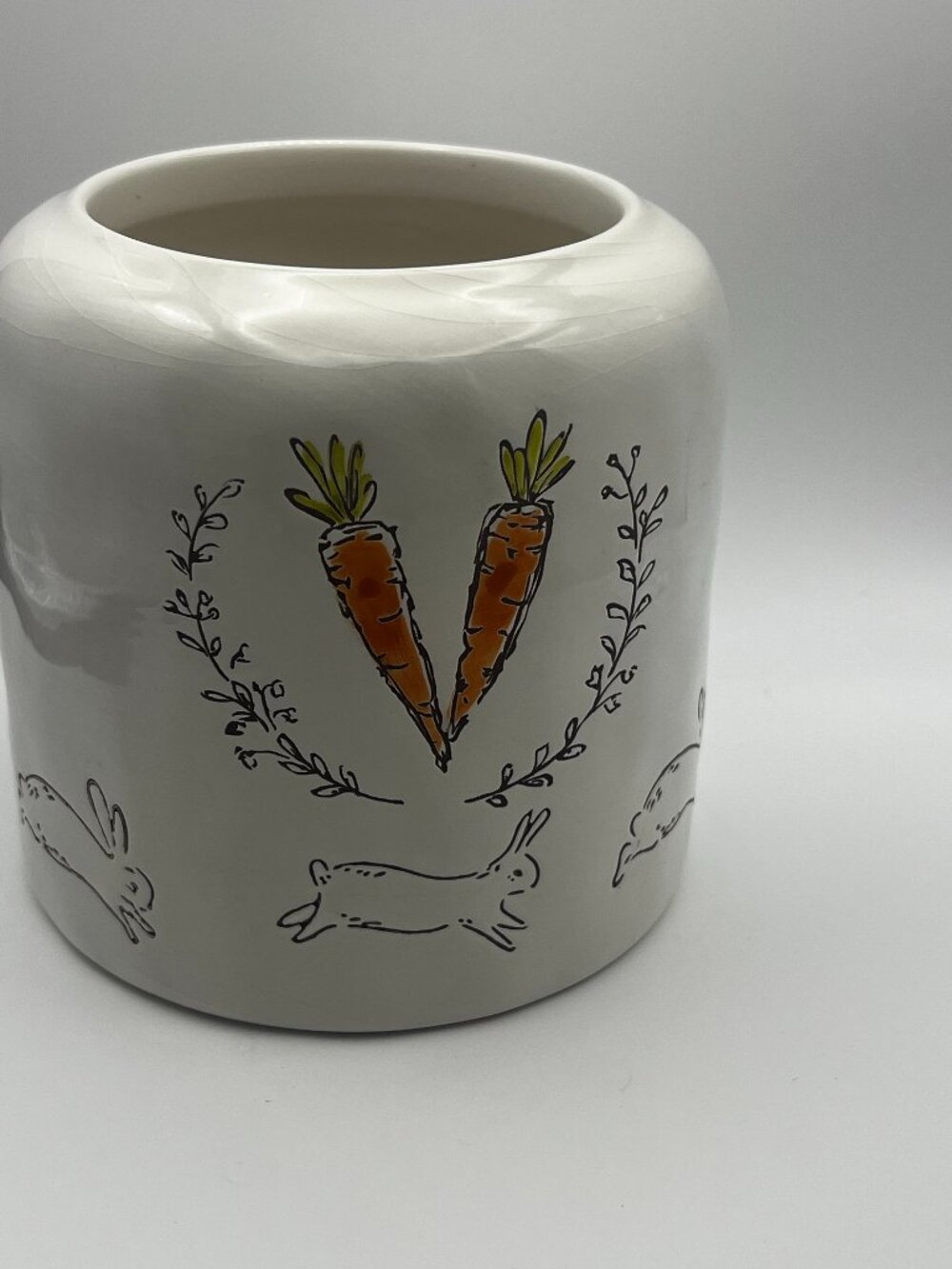 Rabbit Utensil Crock Cottagecore Kitchen Decor